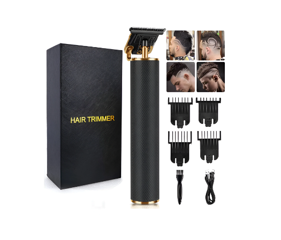 Masina de Tuns Profesionala pentru Barba si Contur, Fara Fir, Cu Lame din Otel Inoxidabil si Incarcare USB, Cu Setari de 1.5mm, 3mm, 6mm si 9mm