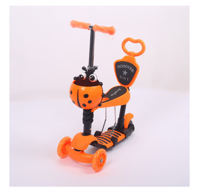 Tricicleta, 5 In 1 Sezut Cu Spatar, Reglabila, Pentru Copii, At Performance, Cu Maner Ajustabil 5 Trepte, 3 Roti Led.