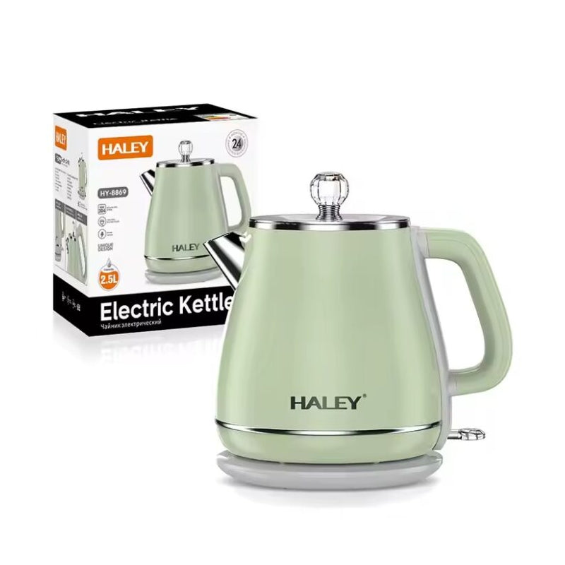 Ceainic electric de Apa HALEY, 2.5 L, 1800 W, Fierbator din Otel Inoxidabil, Verde