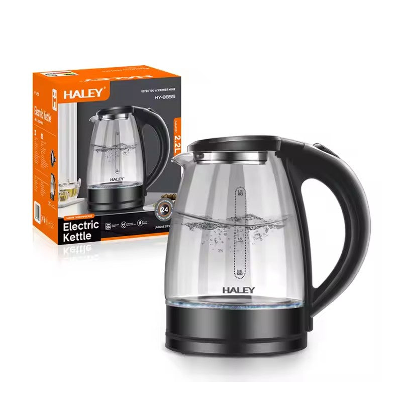 Fierbator Electric HALEY din Sticla de 2.2 L, incalzire rapida, Perfect pentru uz Casnic si Comercial