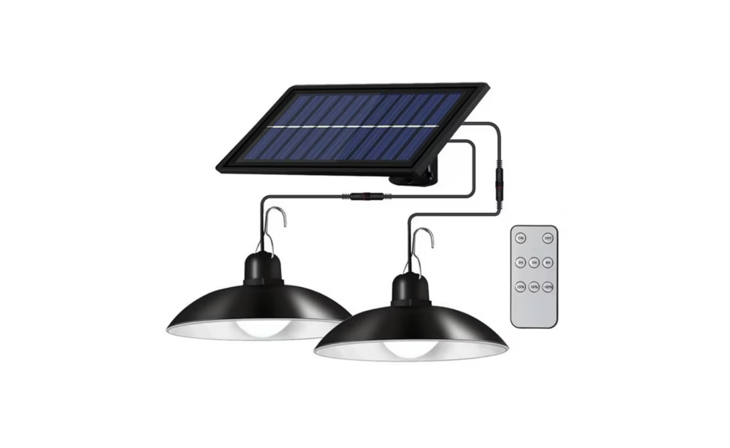 Lampa Solara, 3 Moduri de Iluminare, Lumina Rece, Senzor de Lumina, Control Prin Telecomanda