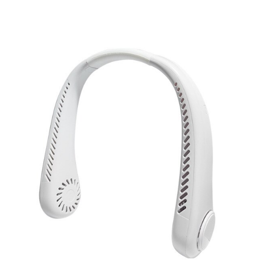 Ventilator portabil pentru gat cu 3 trepte de viteza, USB, Alb