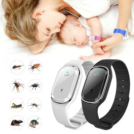 Bratara anti-tantari/muste/viespi/albine si alte insecte cu ultrasunete, rezistenta la apa