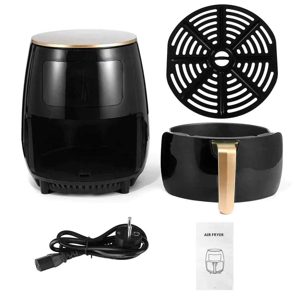 Friteuza cu aer cald, S-18 Air Fryer, 2400W, afisaj digital, LCD Touch control, 6L