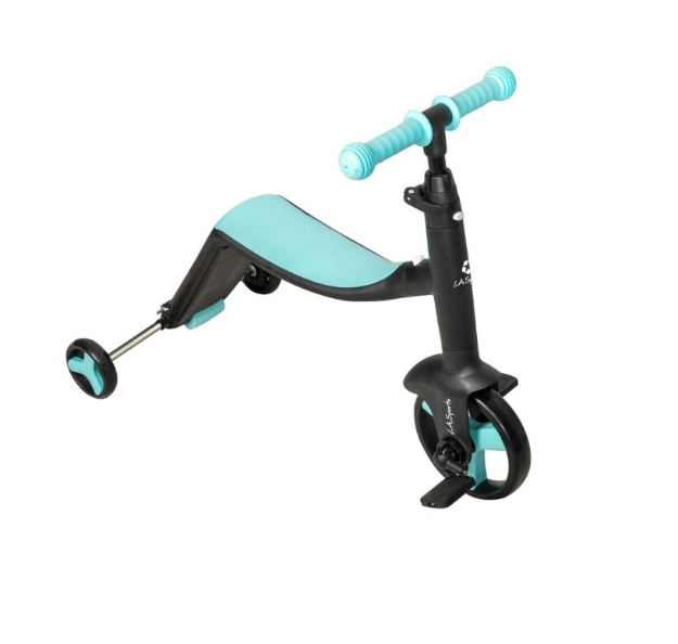 Tricicleta, 3 In 1, Pentru Copii, AT Performance, Cadru Otel, Ghidon Reglabil, Pedale Detasabile, Compartiment Depozitare, Sarcina maxima 25Kg, Negru/Albastru