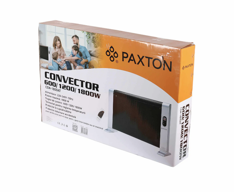 Convector electric Paxton NDY-18RC, 600 / 1200 / 1800 W, 840 x 530 x 230 mm