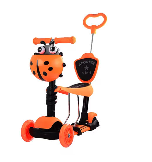 Tricicleta, 5 In 1 Sezut Cu Spatar, Reglabila, Pentru Copii, At Performance, Cu Maner Ajustabil 5 Trepte, 3 Roti Led.