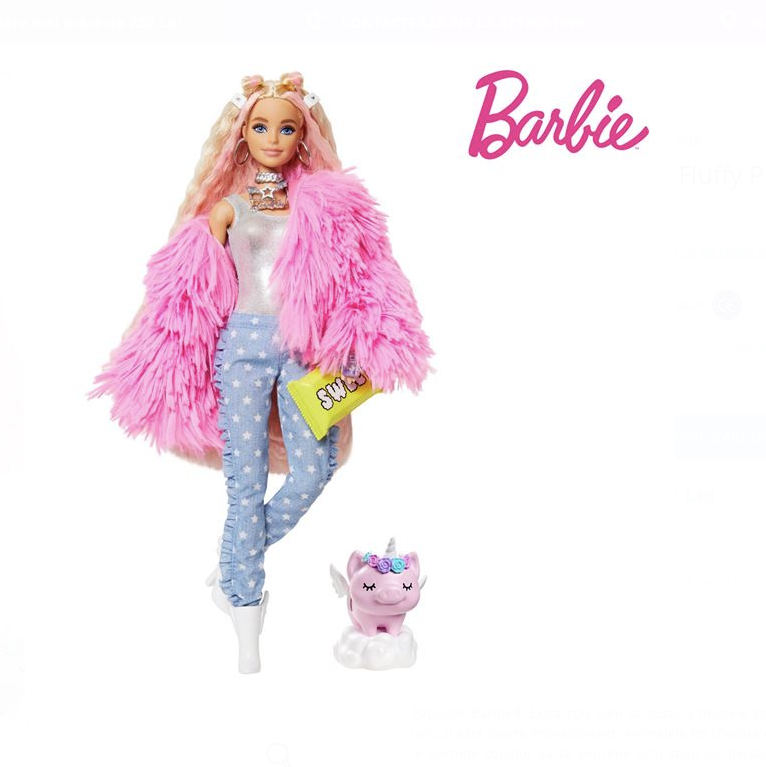Barbie Extra Fluffy Pink Jacket - Mattel