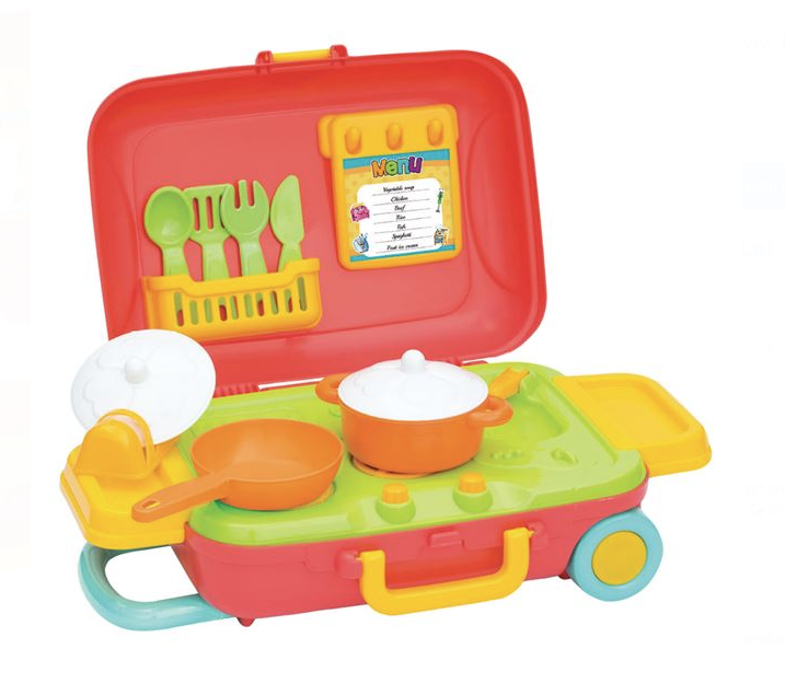 Set Joaca Valiza cu Alimente 2 in 1 - 15 piese