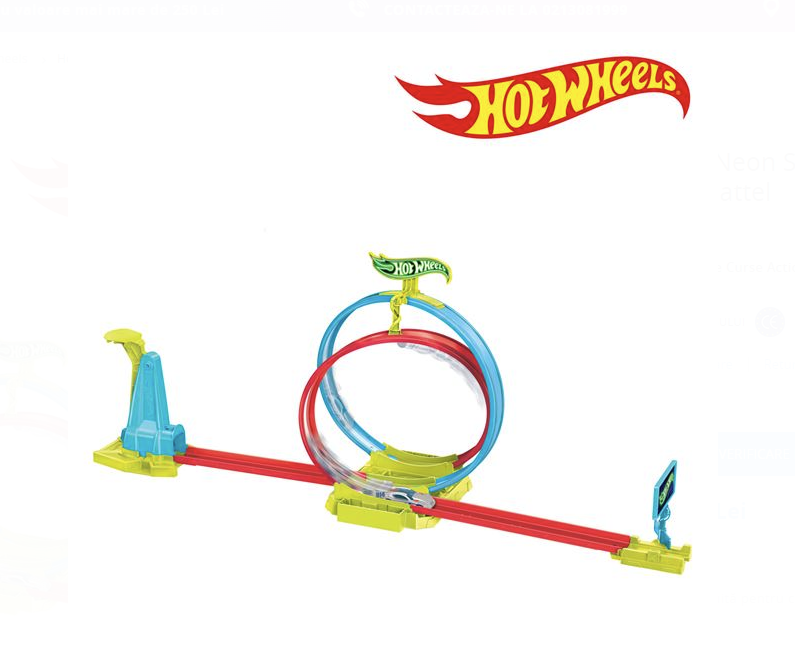 Hot Wheels Neon Speeders Laser Stunt Slamway - Mattel
