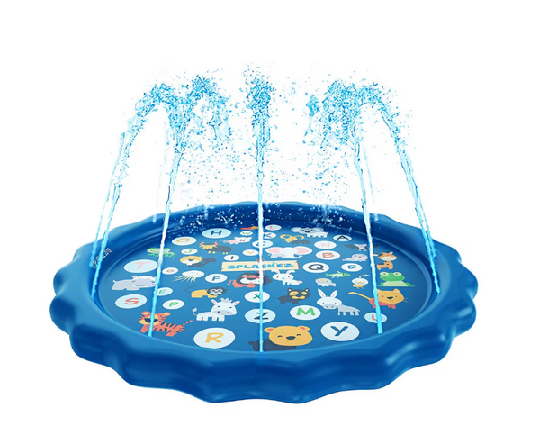 Piscina tip covoras de apa pentru copii, diametru 100 cm, albastru