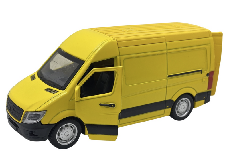 Macheta metal replica duba mercedes Sprinter 1:32 galben