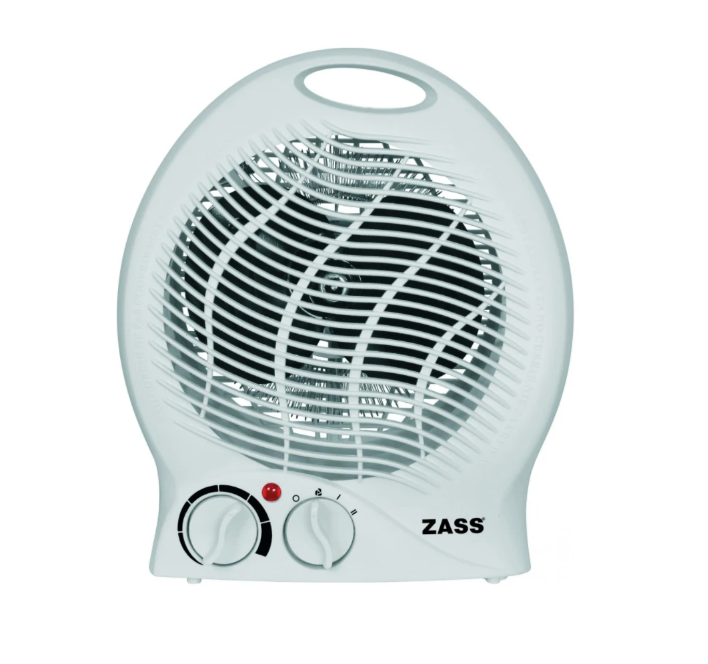 Aeroterma aer cald, electrica, Zass ZFH 03, 2 trepte, 2 kW, 135 x 165 x 220 mm, termostat reglabil, functie ventilatie