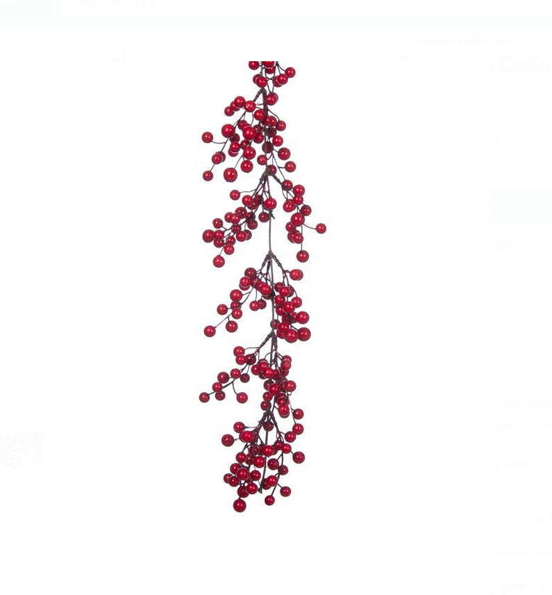 Ghirlanda de Craciun Berries Rosii 1.85m x 8 cm