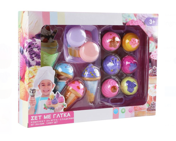 Set Prajituri Inghetate Cupcakes Macaron Platou