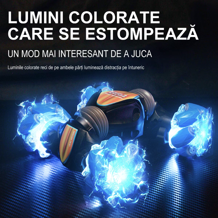 Masina Off-Road cu Telecomanda, Senzor de mana, Lumini Led si Sunete, Rotire 360 ​​Grade 