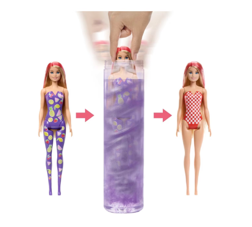 Papusa Barbie Color Reveal, Sweet Fruit Scented Series, parfumata, 32 cm