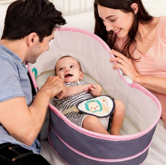Balansoar 5 in 1 cu vibratii pentru copii si bebelusi, transformabil in landou si scaun copii, cu melodii, Mov