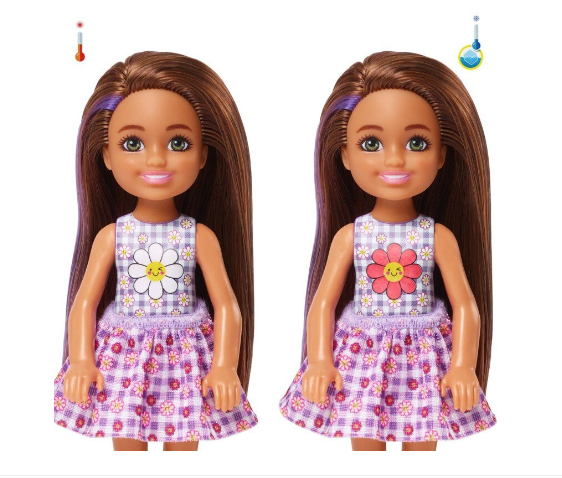 Papusa Barbie Chelsea Colour Reveal, Picnic cu accesorii, 15 cm