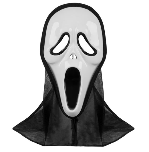 Masca de Halloween Scream cu Acoperire Neagra pentru Cap