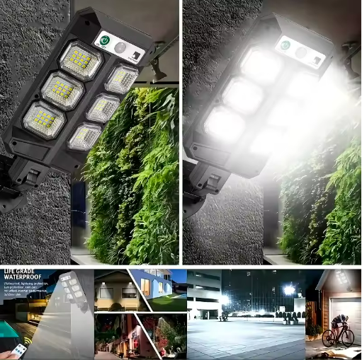 Lampa Solara Stradala LED 10W, Senzor miscare si Telecomanda rezistente la Ploaie si Inghet