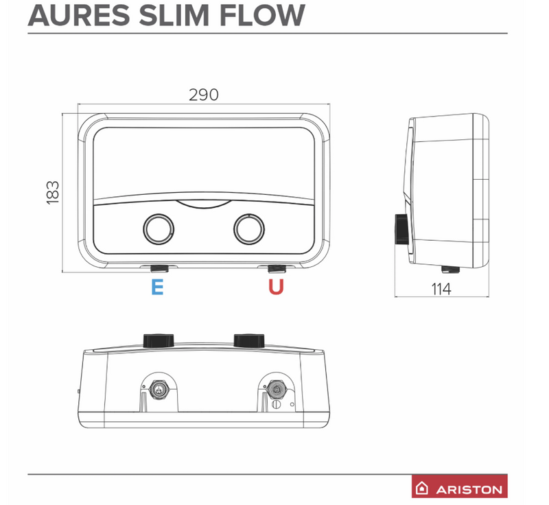 Instant apa calda Ariston Aures Slim Flow, electric, 5.5 kW