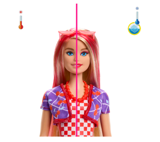 Papusa Barbie Color Reveal, Sweet Fruit Scented Series, parfumata, 32 cm