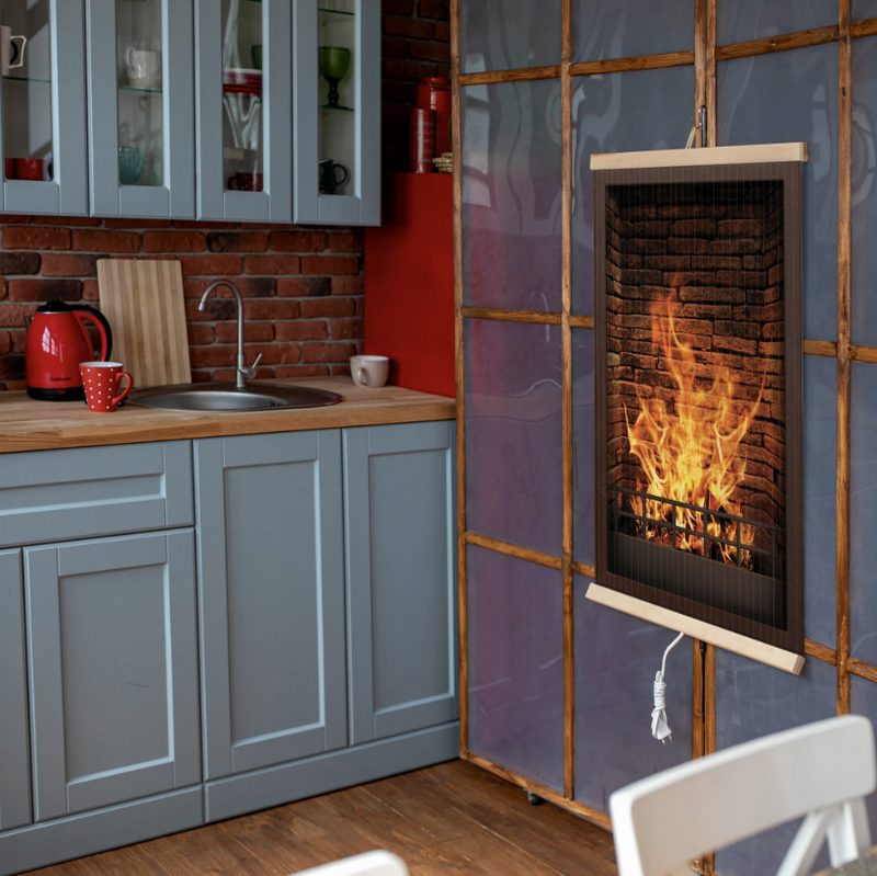 Panou radiant infrarosu, Trio Fireplace, 210/420 W, 1000 x 600 mm