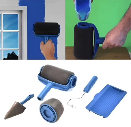 Set Trafalet Paint Roller portabil, cu recipient de vopsea si brat extensibil