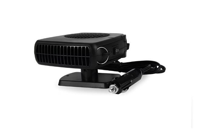 Aeroterma Auto 200W pentru Alimentare la Priza Auto 12V - Functie de Aere Calde si Reci, Culore Negru, Buton On/Off