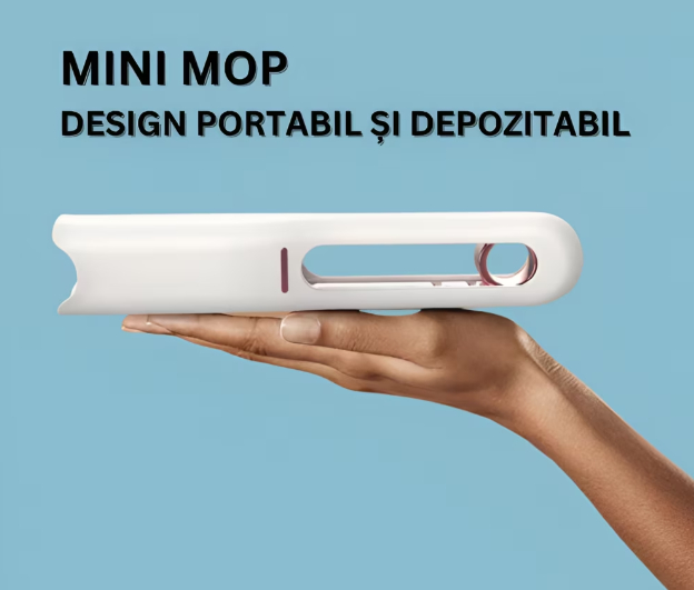 Mini mop pentru curatare, Plastic, 248 mm, Alb