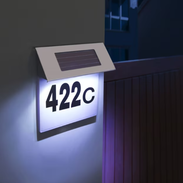 Numar casa cu lampa solara LED, 12 lm, AA 1.2V