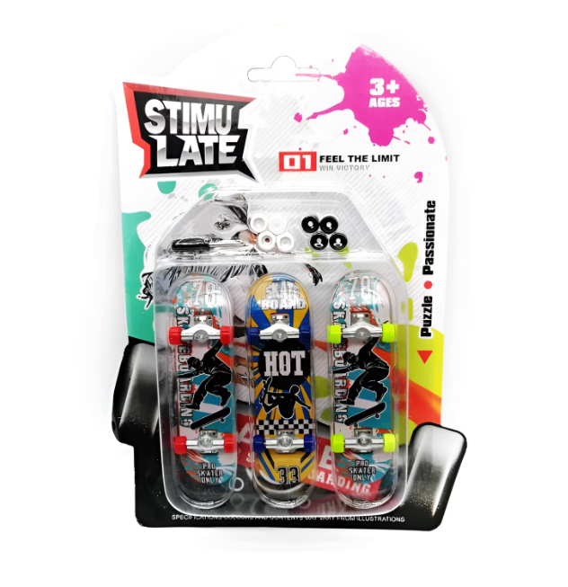 Set 3 Mini Skateboard de ghidat cu degetele pentru copii