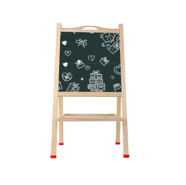 Tabla de Scris din Lemn Magnetica cu Doua Fete, Numaratoare, Ceas si Suport 81 x 41 cm
