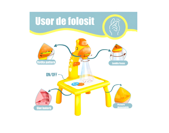 Masuta de Desenat cu Proiector si Holograme - O Lume Magica a Creatiei pentru Copii