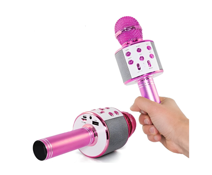 Microfon Karaoke de copii Wireless , Boxa integrata, Card SD, multifunctional, stereo