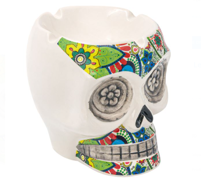 Scrumiera de Lut 3D Craniu Colorat 13x13x13cm