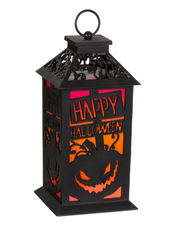 Felinar Decorativ Halloween Dovleac Negru 14x14x28cm