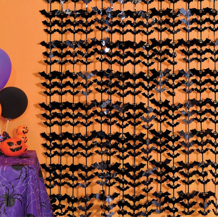 Perdea Decorativa de Halloween cu Lilieci Negri 1x2cm