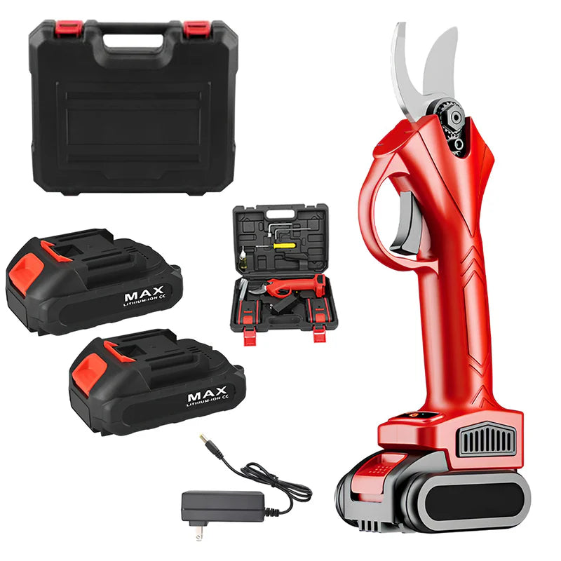 Foarfeca Electrica Pomi pentru Gradinarit 48V, 2 Baterii, 2 Lame din Otel Carbon, ideala pentru Vita de Vie si Crengi, Albastru