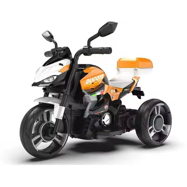 Motocicletă Electrică Copii AT PERFORMANCE®, 6V, Galben, cu Melodii și Lumină, 3 Roți, Mers cu Spatele, Max 30kg
