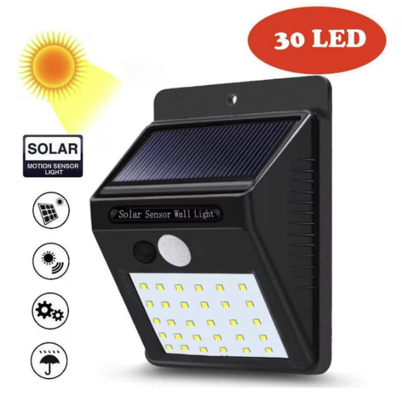 Lampa Exterior, Putere 2 W, Panou Solar, 30 LED-uri