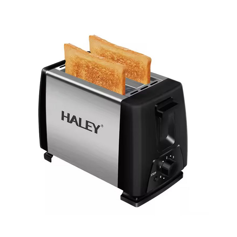 Prajitor de Paine HALEY, 2 Felii, 750W, Automat din Otel Inoxidabil, Argintiu/Negru