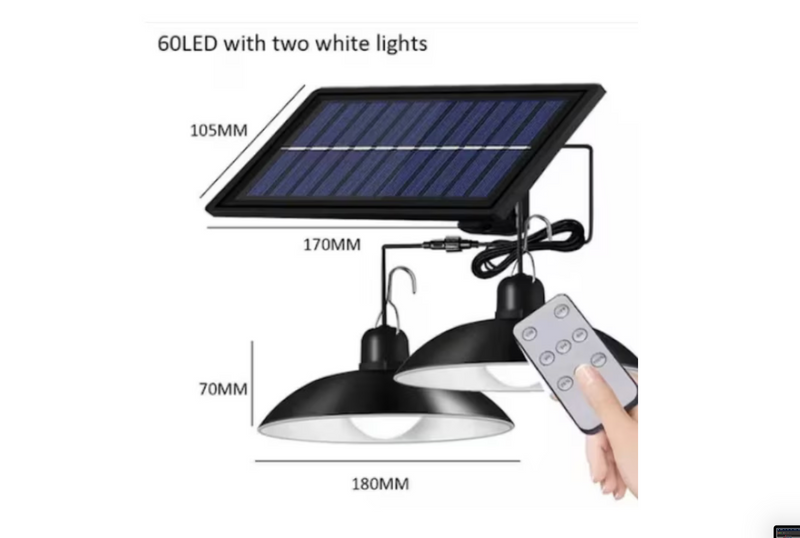 Lampa Solara, 3 Moduri de Iluminare, Lumina Rece, Senzor de Lumina, Control Prin Telecomanda