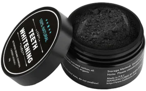 1+1 GRATIS ! Pudra Organica din carbune Activ bambus, cu efect de Albire Dinti, 100% natural si organic, aroma usoara menta, 30gr