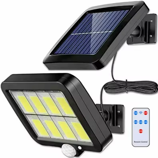 Lampa solara 160 x LED COB, senzor de miscare si panou solar