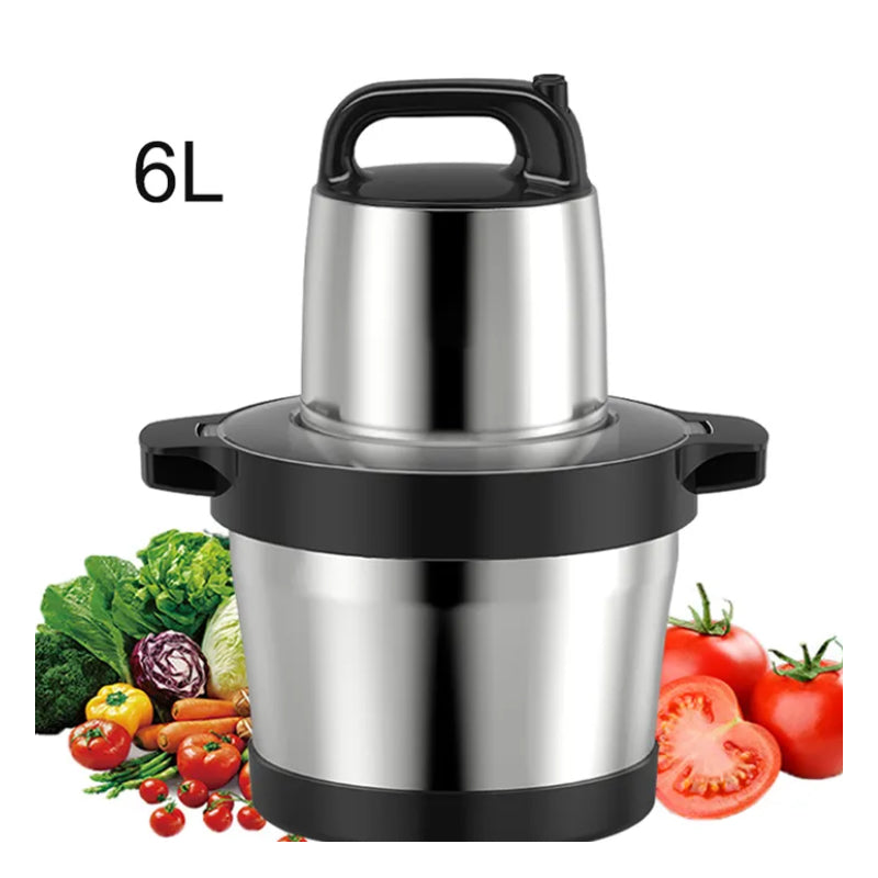 Tocator Electric HALEY pentru Carne si Legume, 6L, Bol Inox, 4 Lame Premium, Motor Puternic 500W