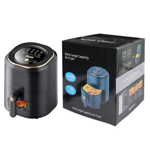 Friteuza fara ulei cu aer cald, 1400 W, functie de coacere, prajire, 7,5L air fryer