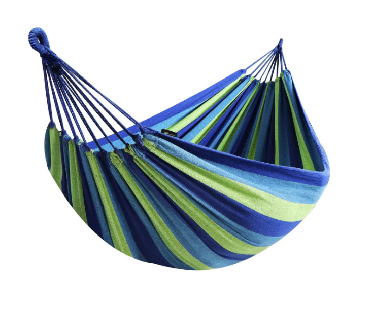 Hamac dublu, cu doua curele de prindere, portabil, ultra usor, excelent pentru camping, 220x150cm