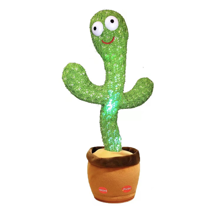 Jucarie Cactus Dansator, 20 melodii pentru copii, Danseaza, Canta, Vorbeste si Inregistreaza, Inaltime 35cm, Verde